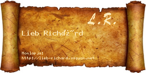 Lieb Richárd névjegykártya